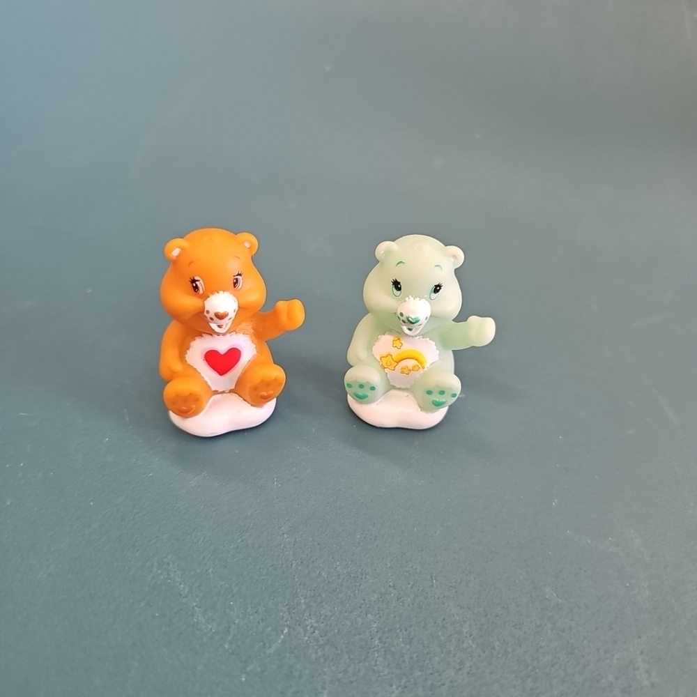 Care Bear Cake Toppers Tenderheart & Wish Bear Figures On Clouds TCFC